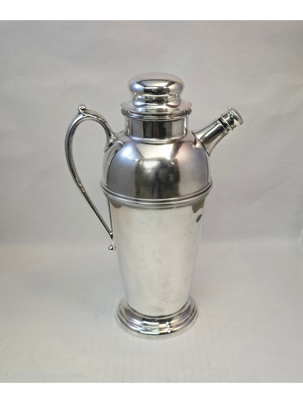 Vintage Crescent Silver Co Art Deco Cocktail Shaker Pitcher Plated Barware